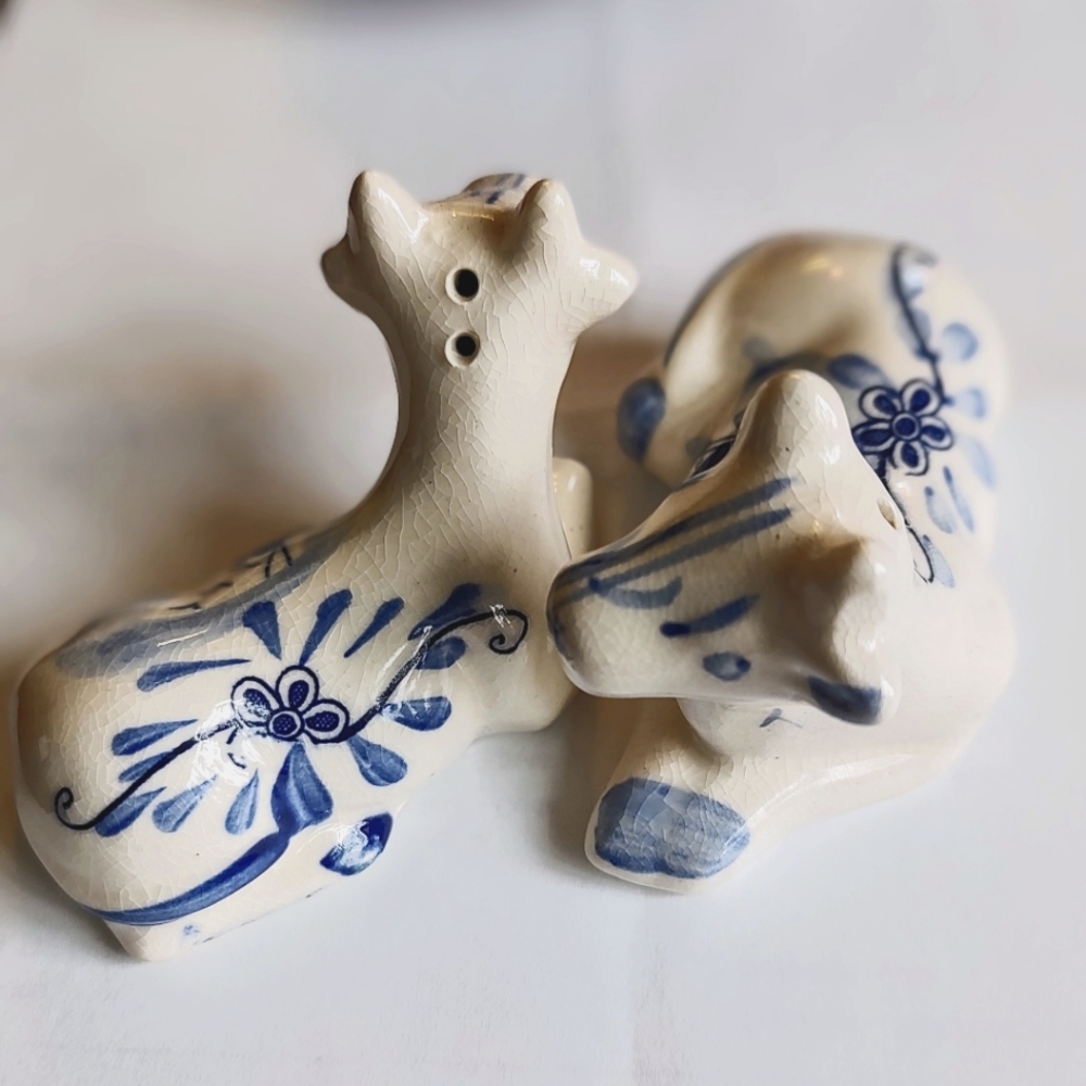 Delft Blue Cow Salt & Pepper Shakers